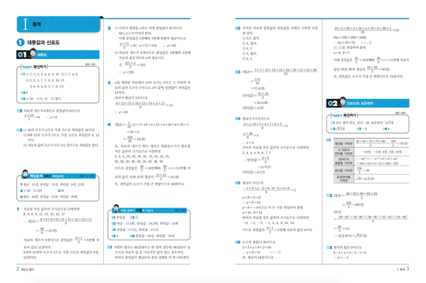 개념원리 중학수학 3-2 답지