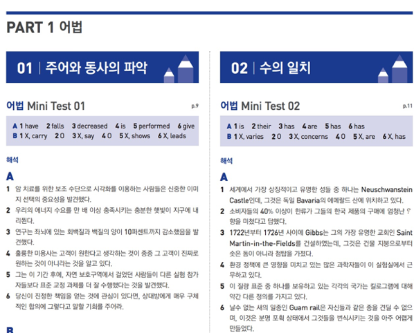 수능만만 어법어휘 모의고사 345제 답지 2018