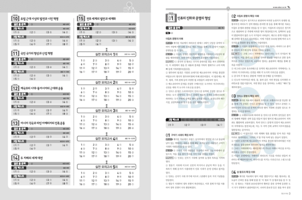 2019 수능완성 세계사 답지